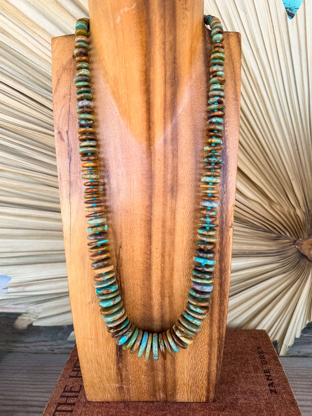 Kingman Turquoise Hand strung Cascading Necklace