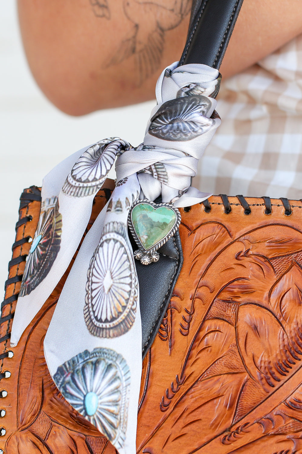 Kingman Turquoise Heart Twilly Accessory