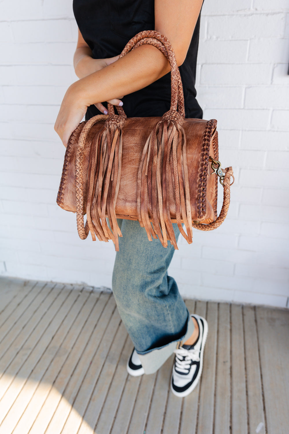 Leather Fringe Tote