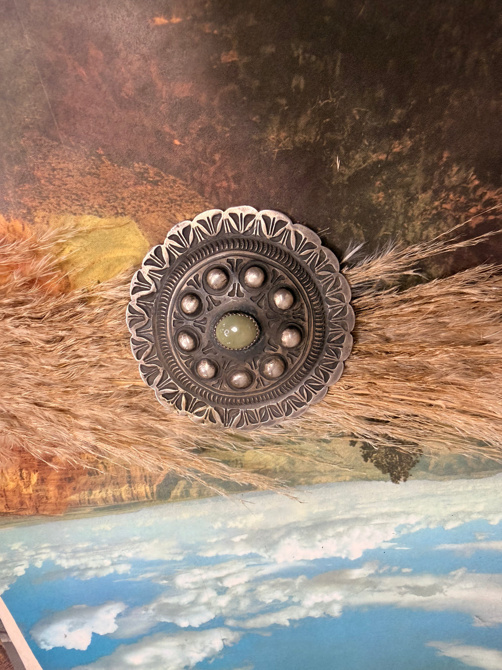 LE Green Turquoise Round Pin