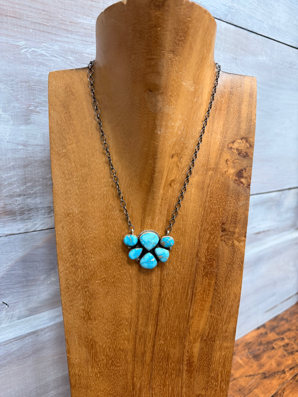 Laramie Turquoise Half Cluster Necklace  1.0