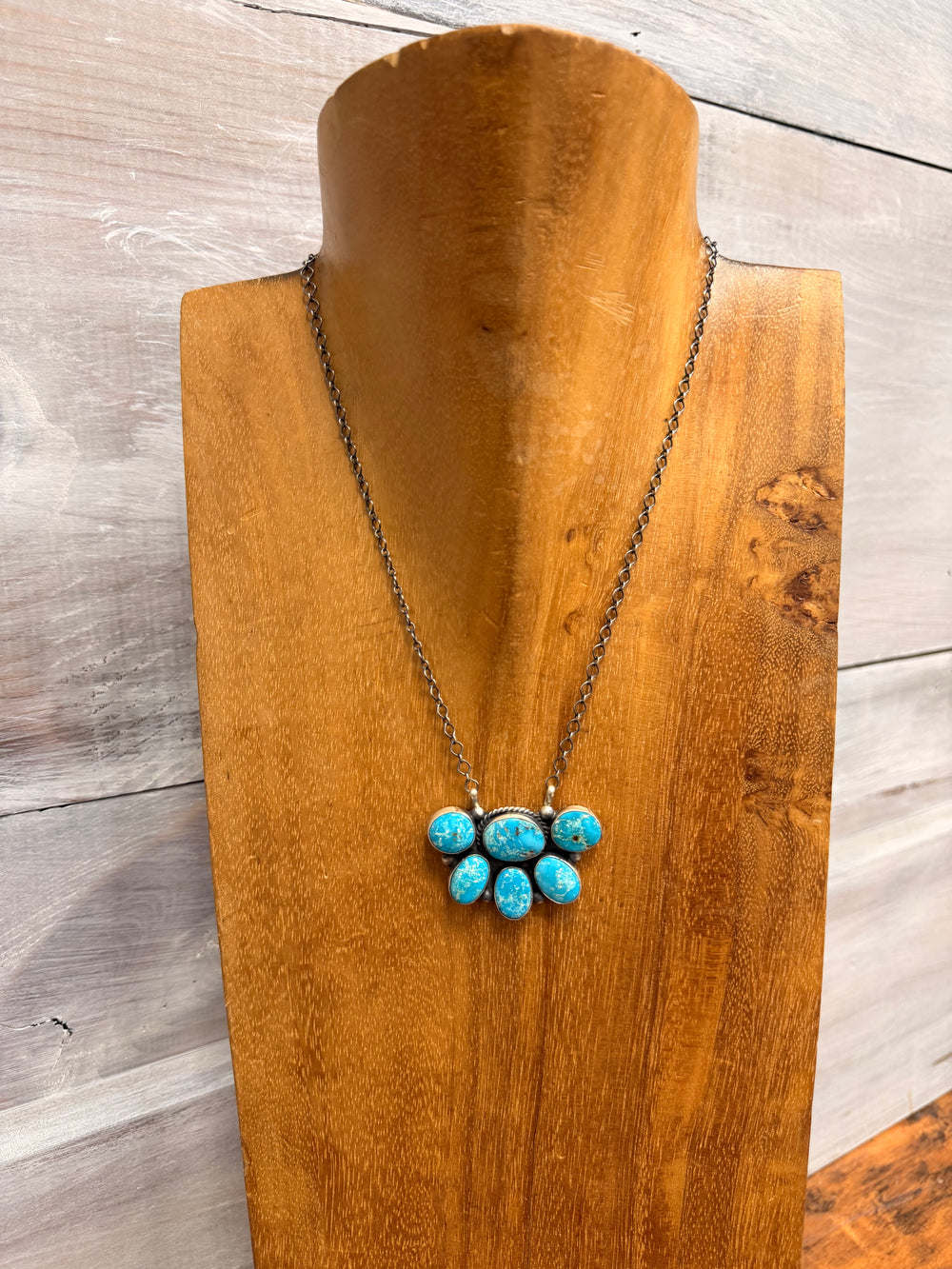 Laramie Turquoise Half Cluster Necklace  2.0