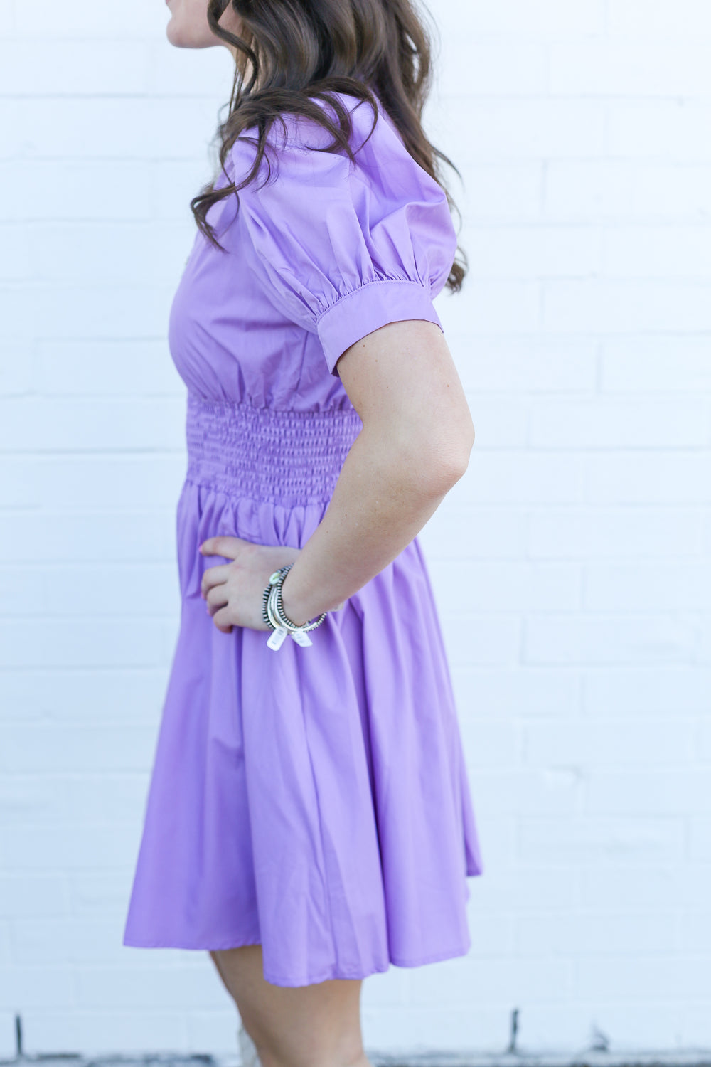 Lavender Charlotte Puff Sleeve Mini Dress