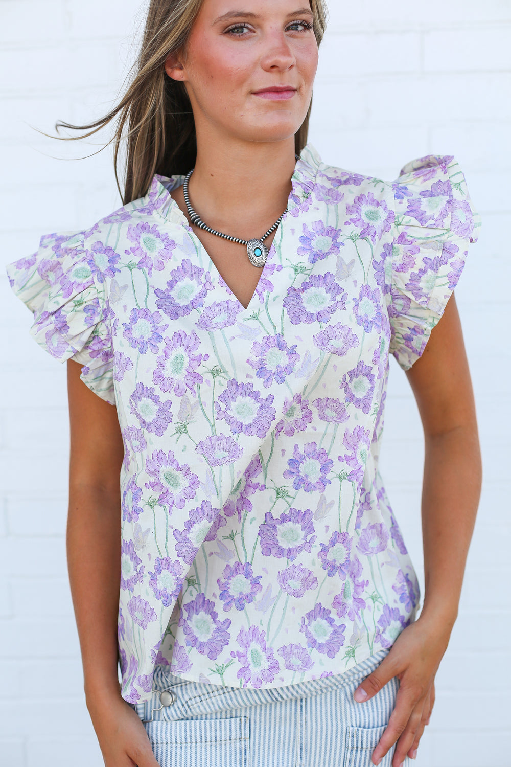 Lavender Fields Ruffled Blouse