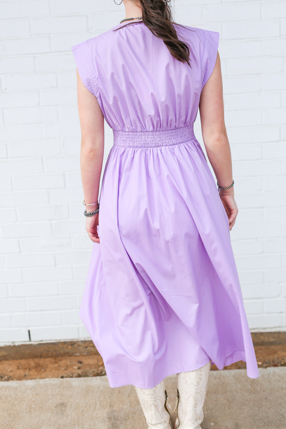 Lavender Front Zip Jolene Midi Dress