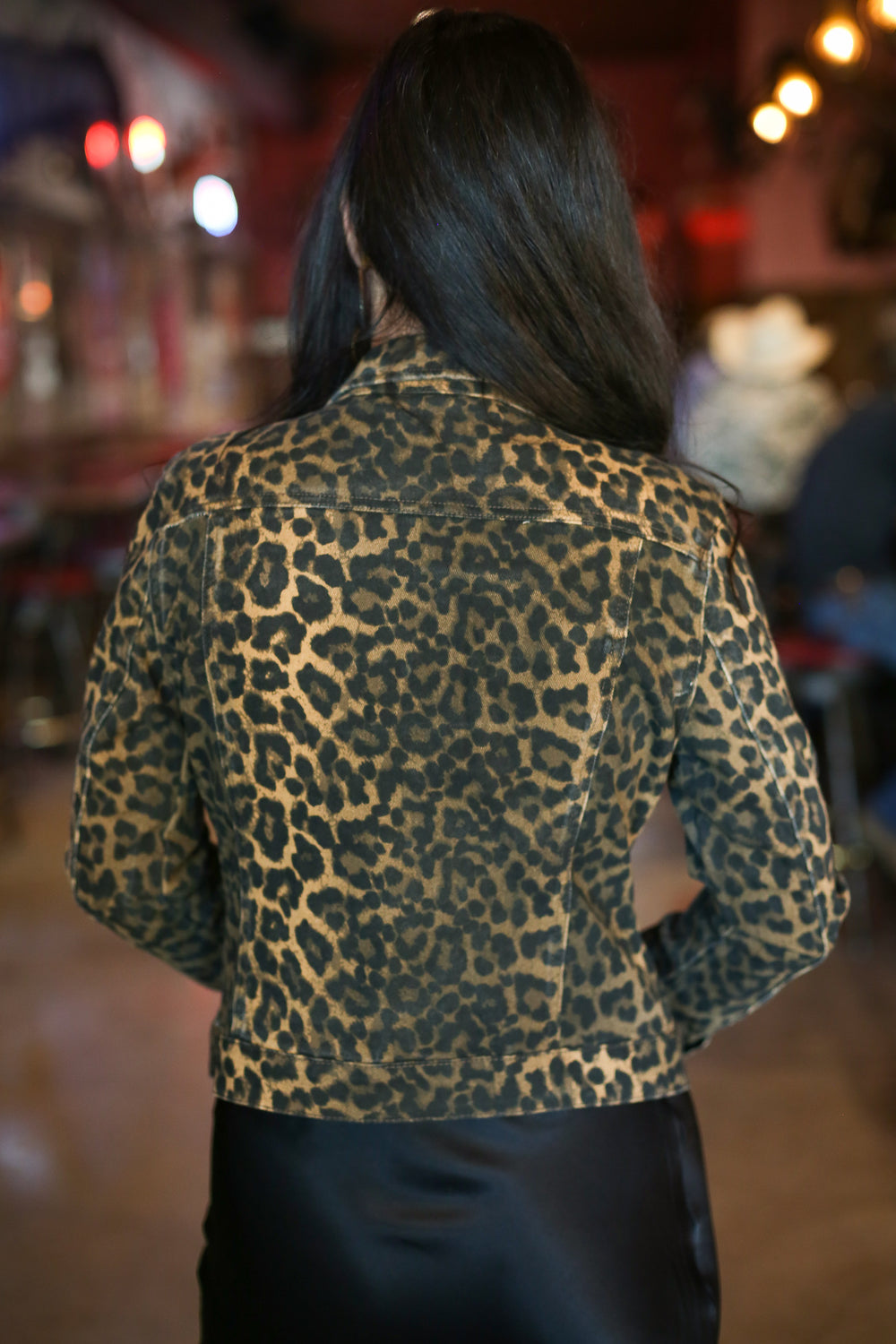 Leopard Print Denim Jacket