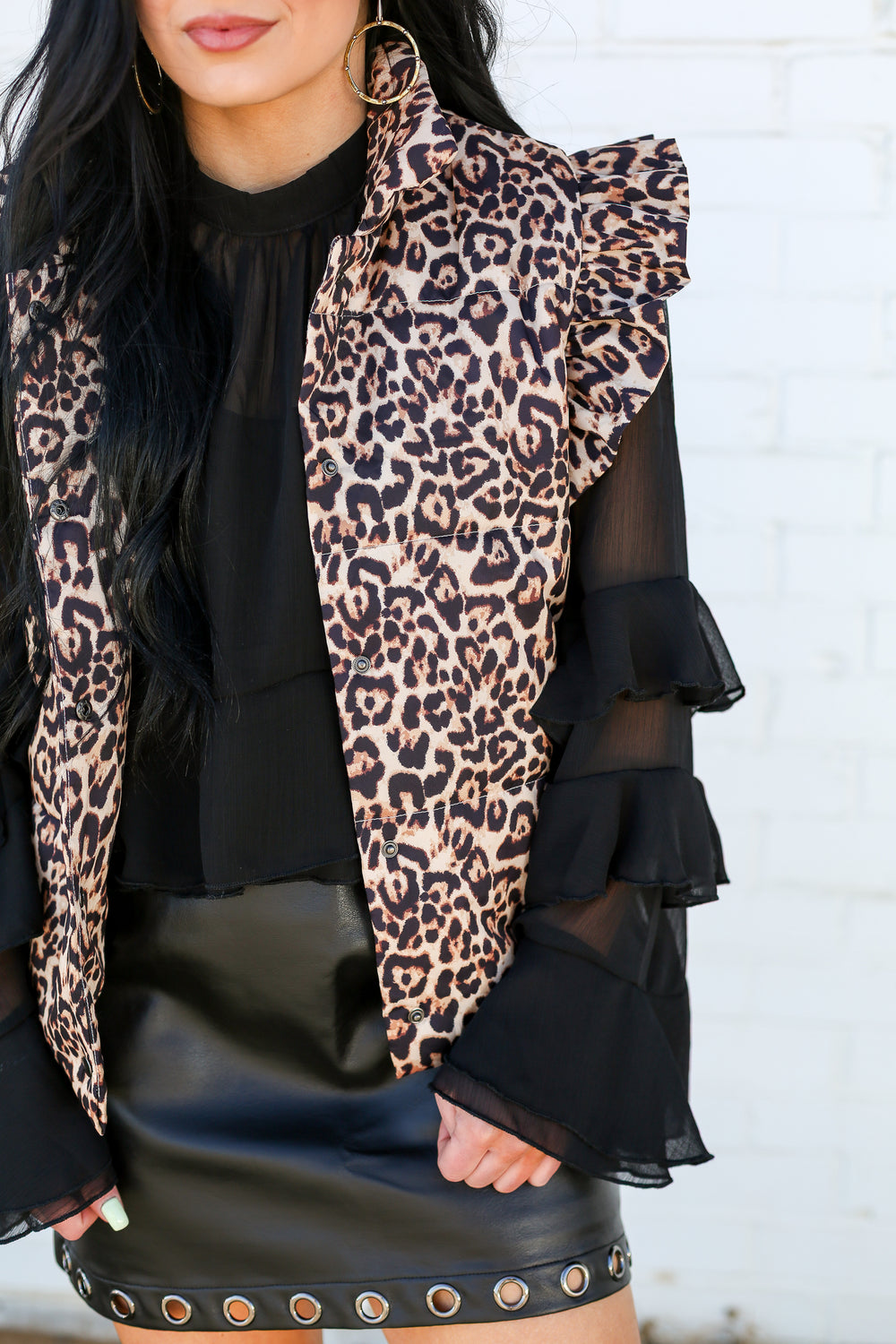Leopard Ruffle Vest