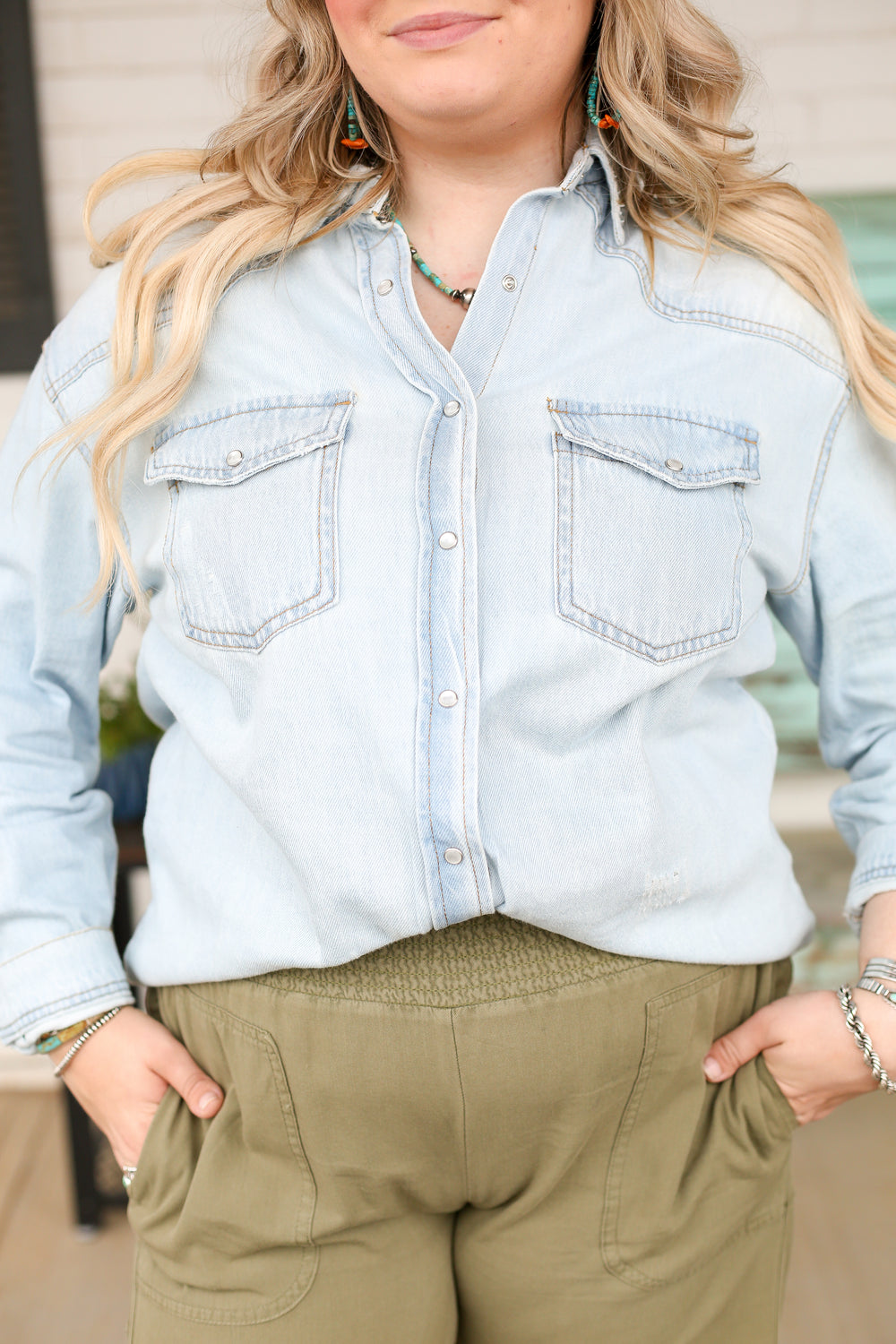 Light Denim Shirt Jacket