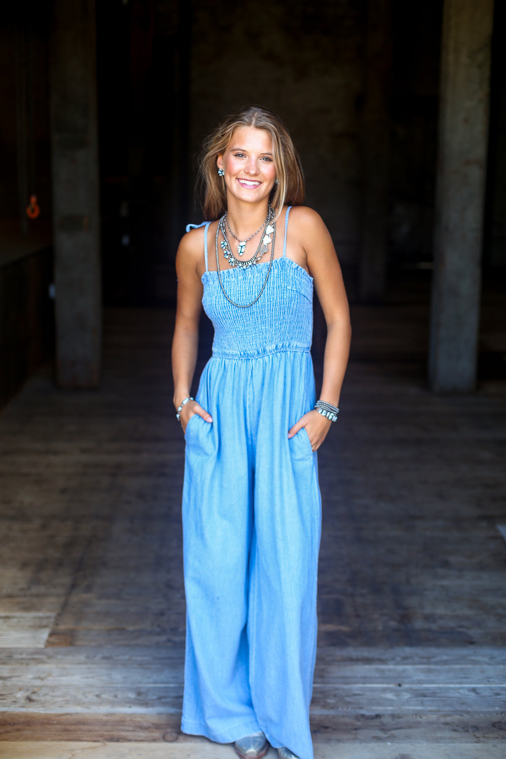 Light Denim Tie Jumper