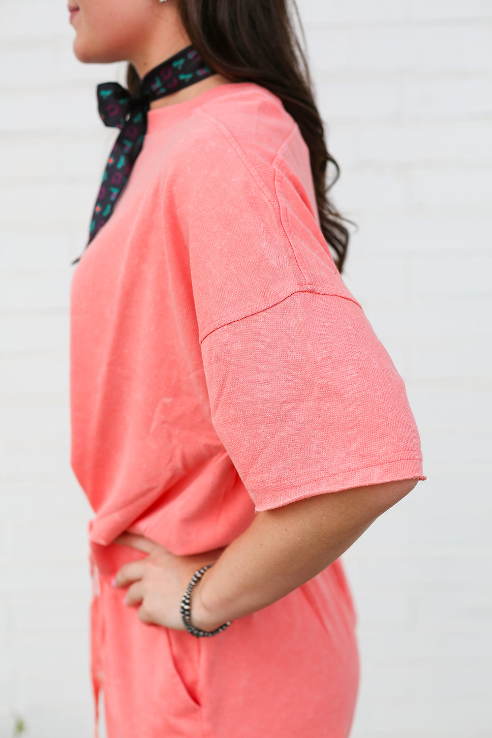 Lisa's Coral Mineral Washed Knit Set