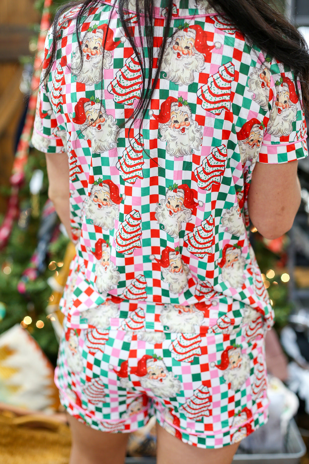 Christmas Tree Cake Pajama Short Set