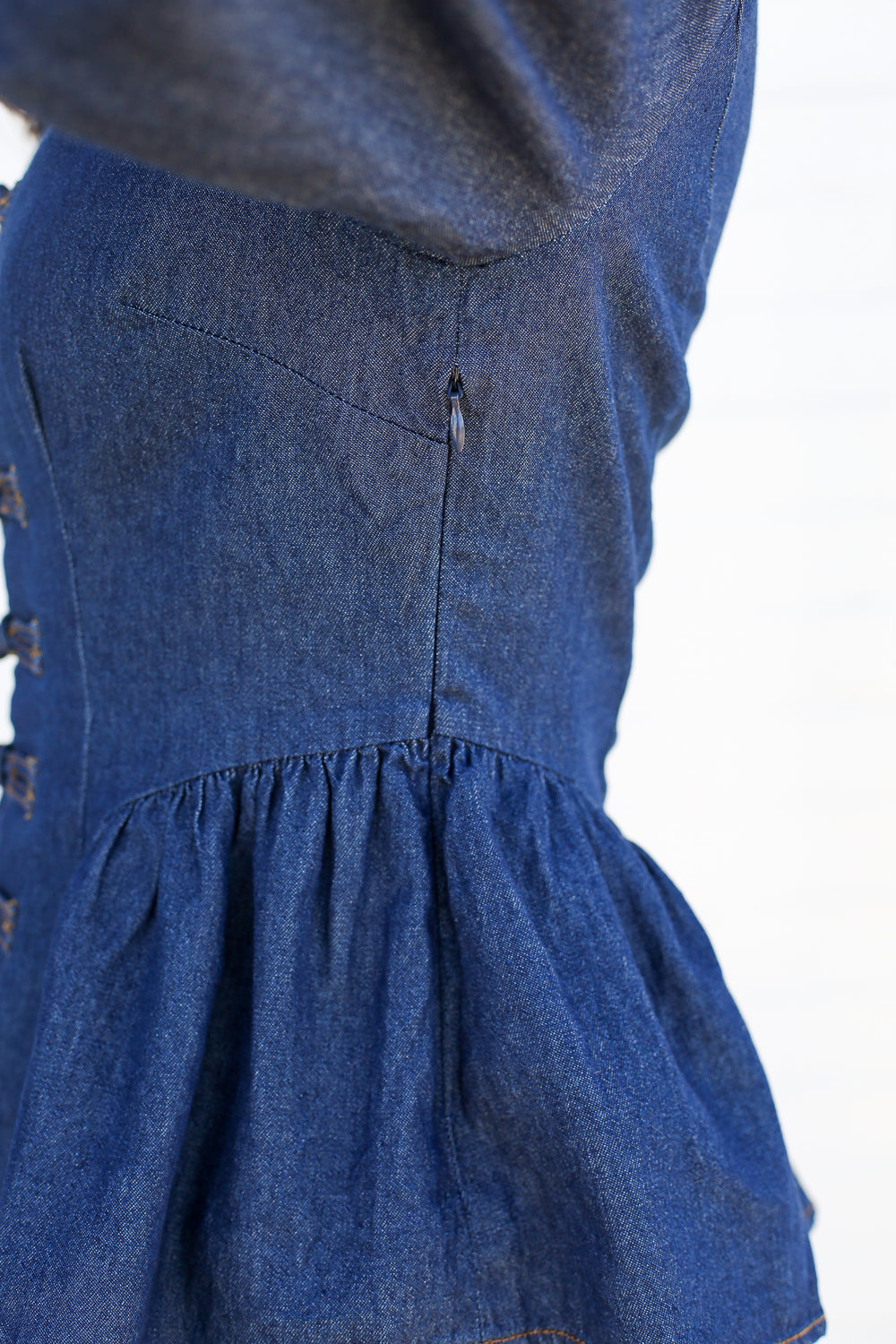 Lonnie Denim Puff Sleeve Top