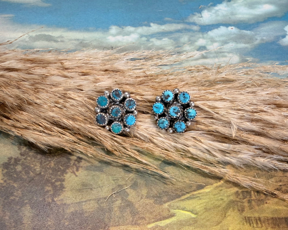 Lorrie Turquoise Cluster Studs