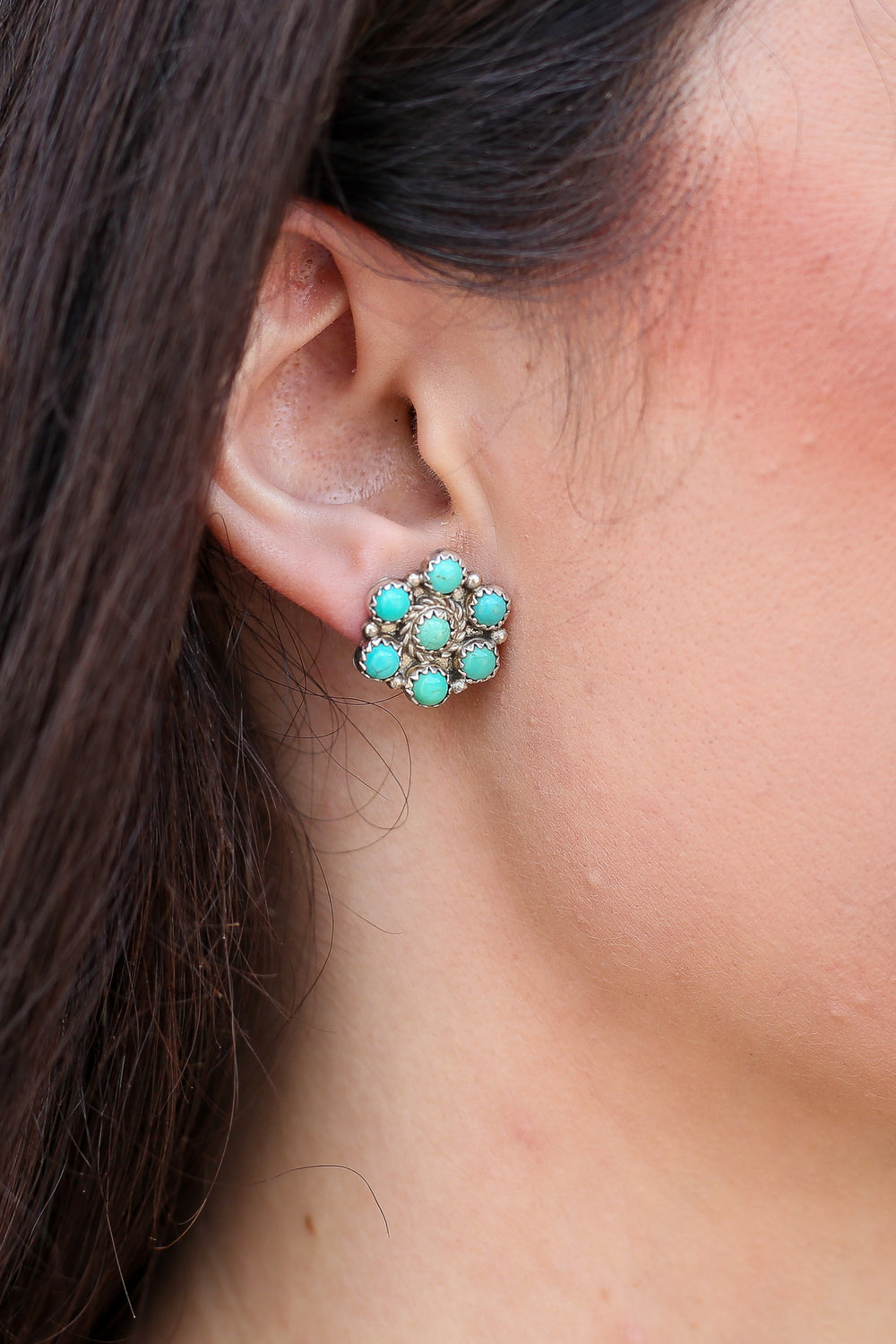 Lorrie Turquoise Cluster Studs