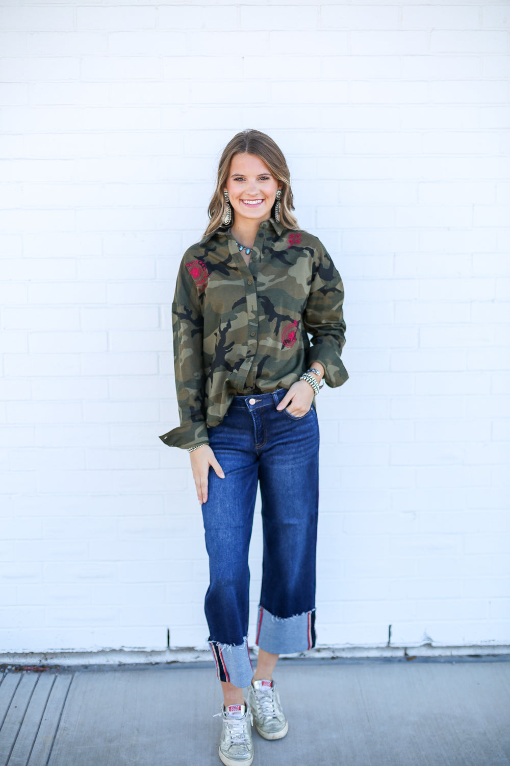 Lucky Camo Horseshoe Button Down