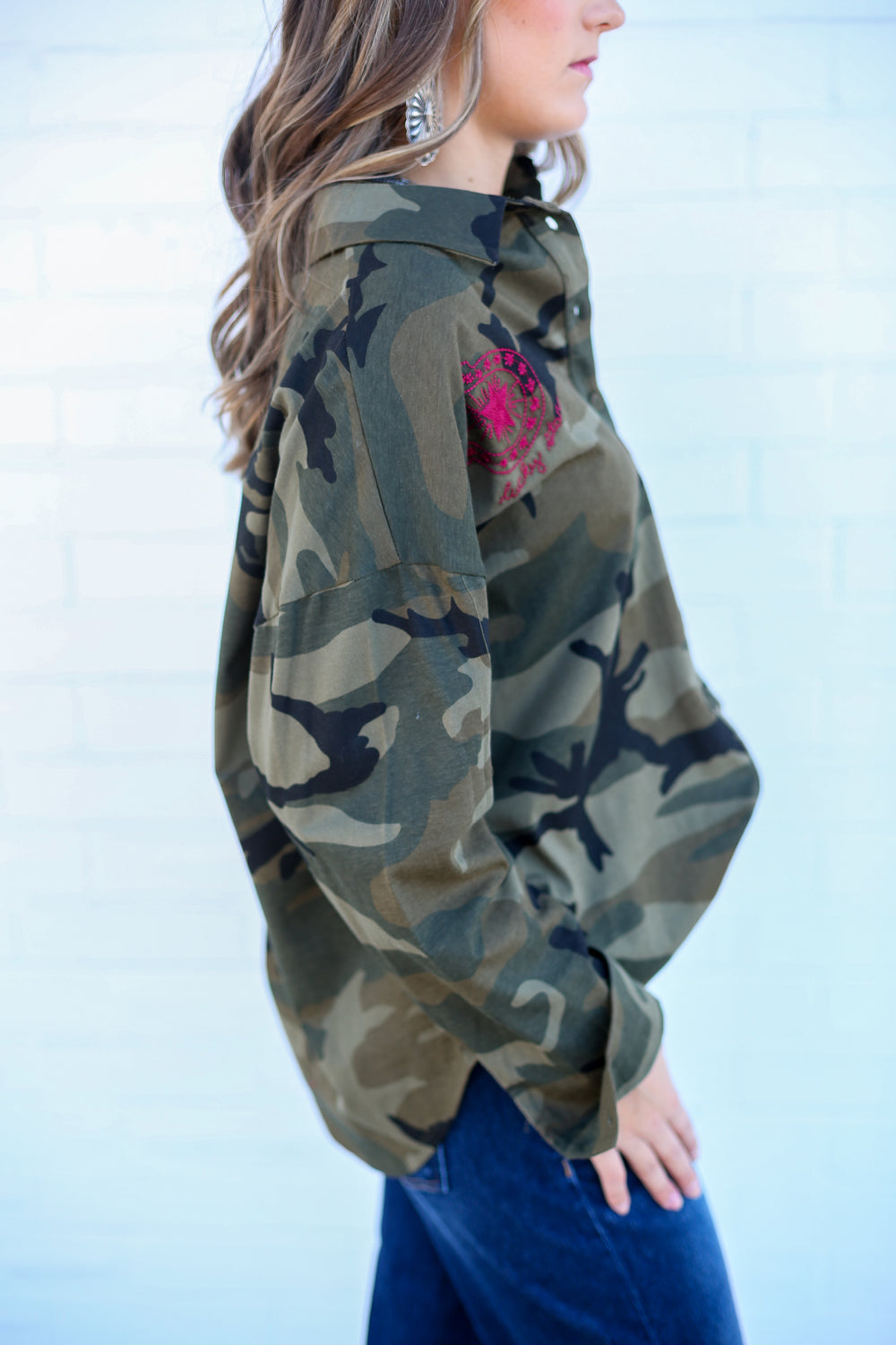 Lucky Camo Horseshoe Button Down