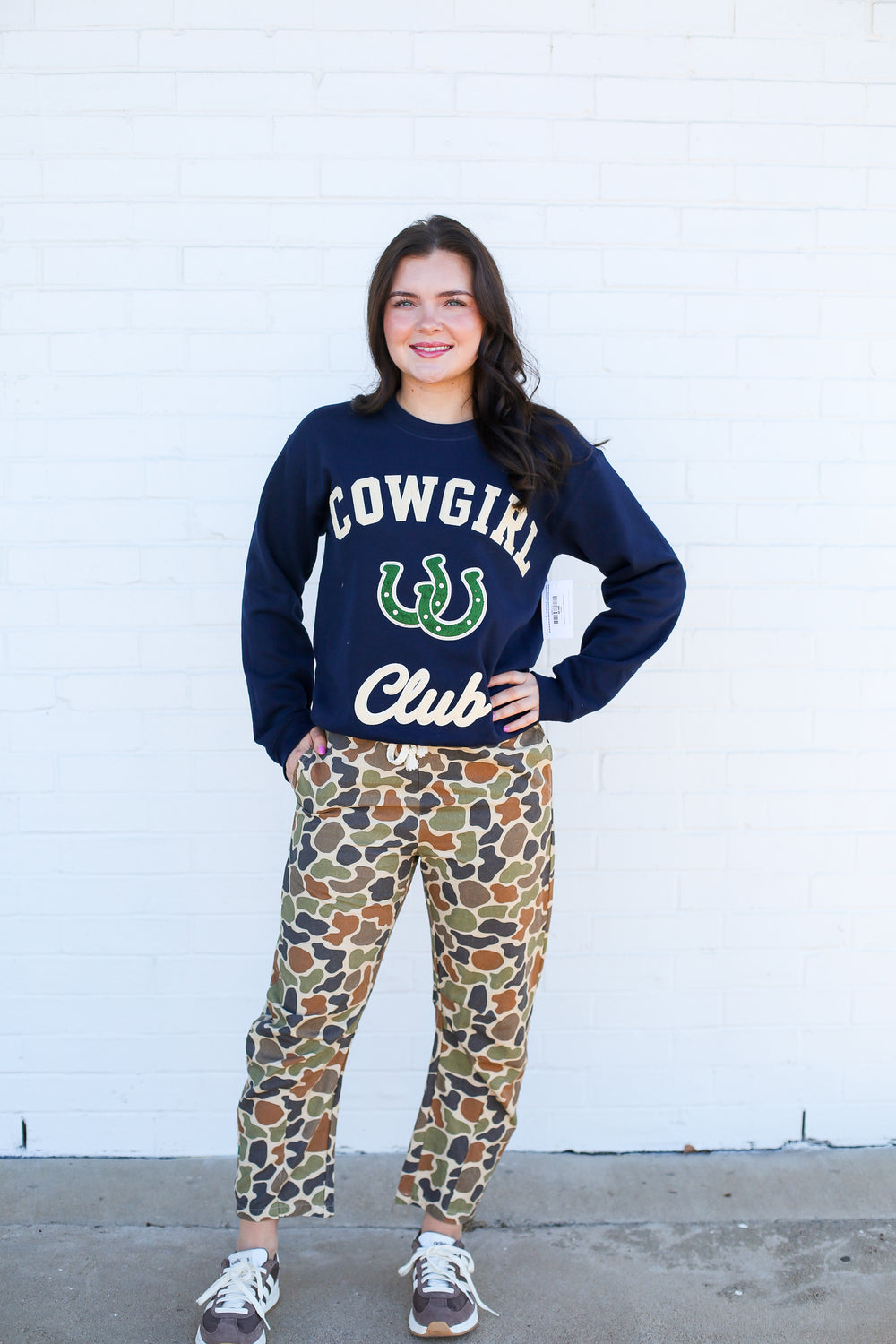 Lucky Cowgirl Club Patched Crewneck