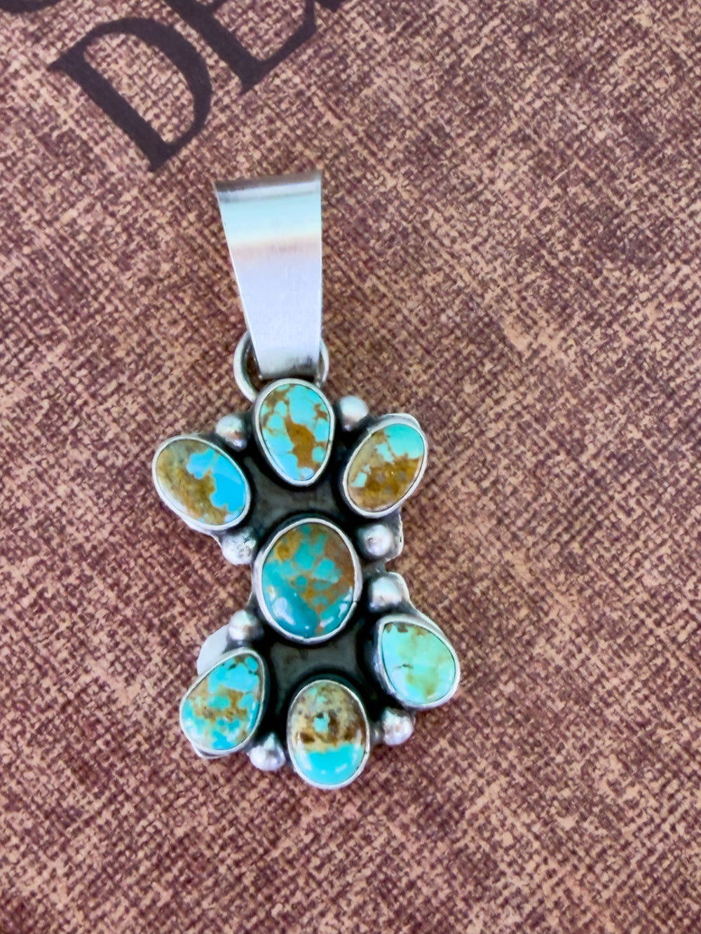 Lucky Seven Stone Kingman Turquoise Pendant