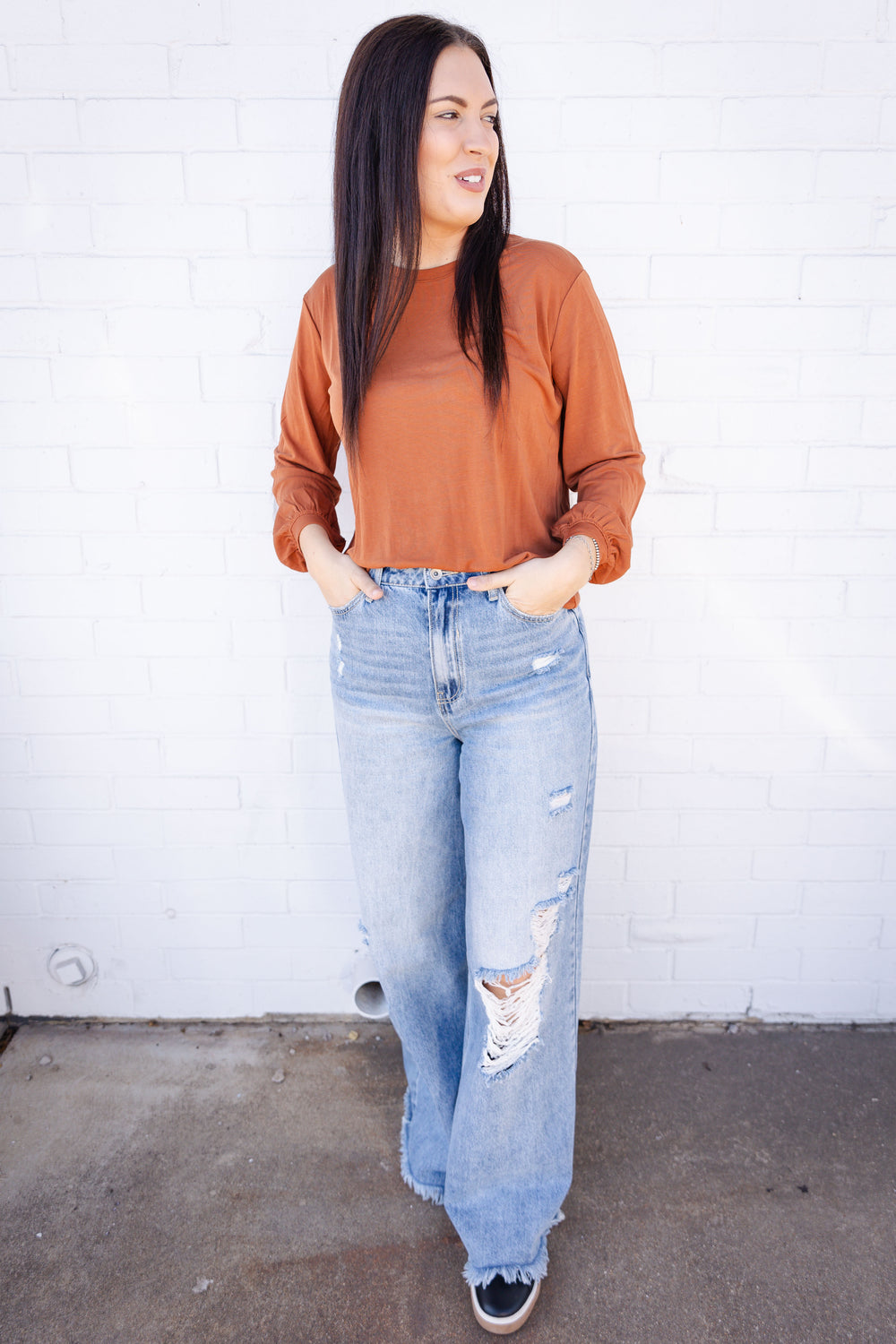 Matilda Long Sleeve Top Pecan