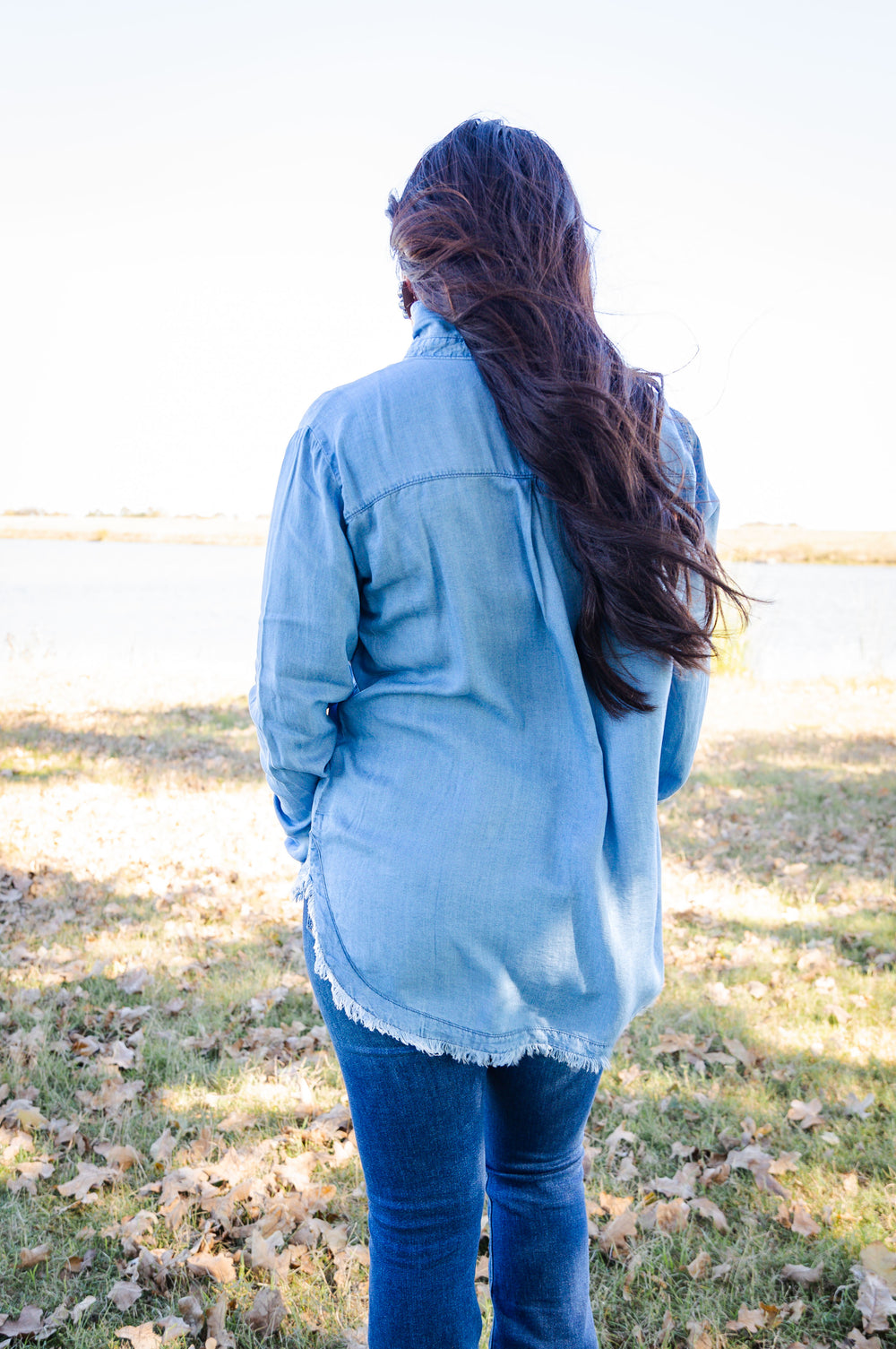 Medium Wash Tencel Button Down