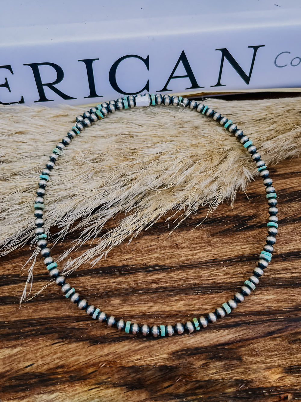 Memory Wire Navajo Pearl and Turquoise Choker
