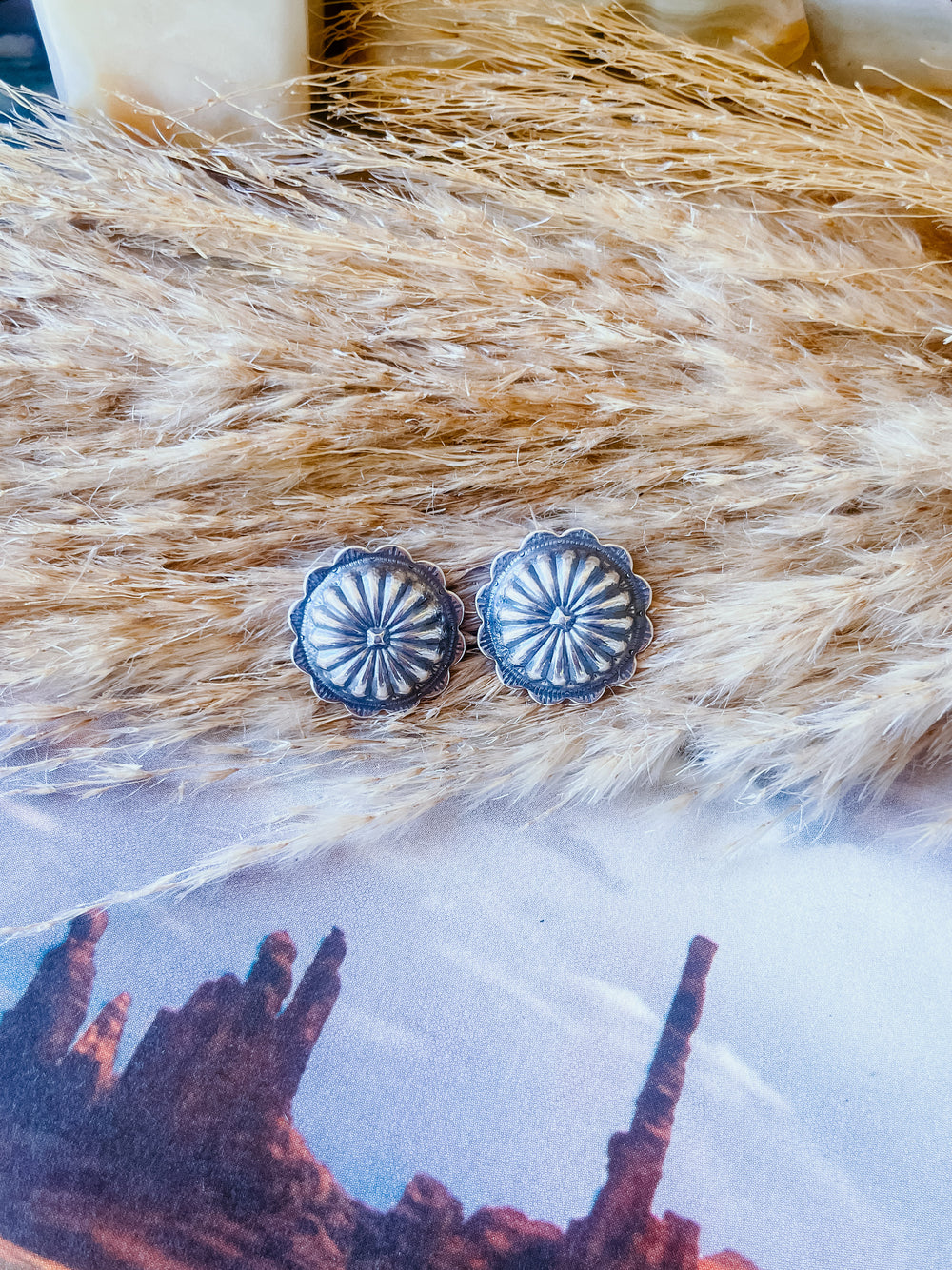 Mini Stamped Concho Studs