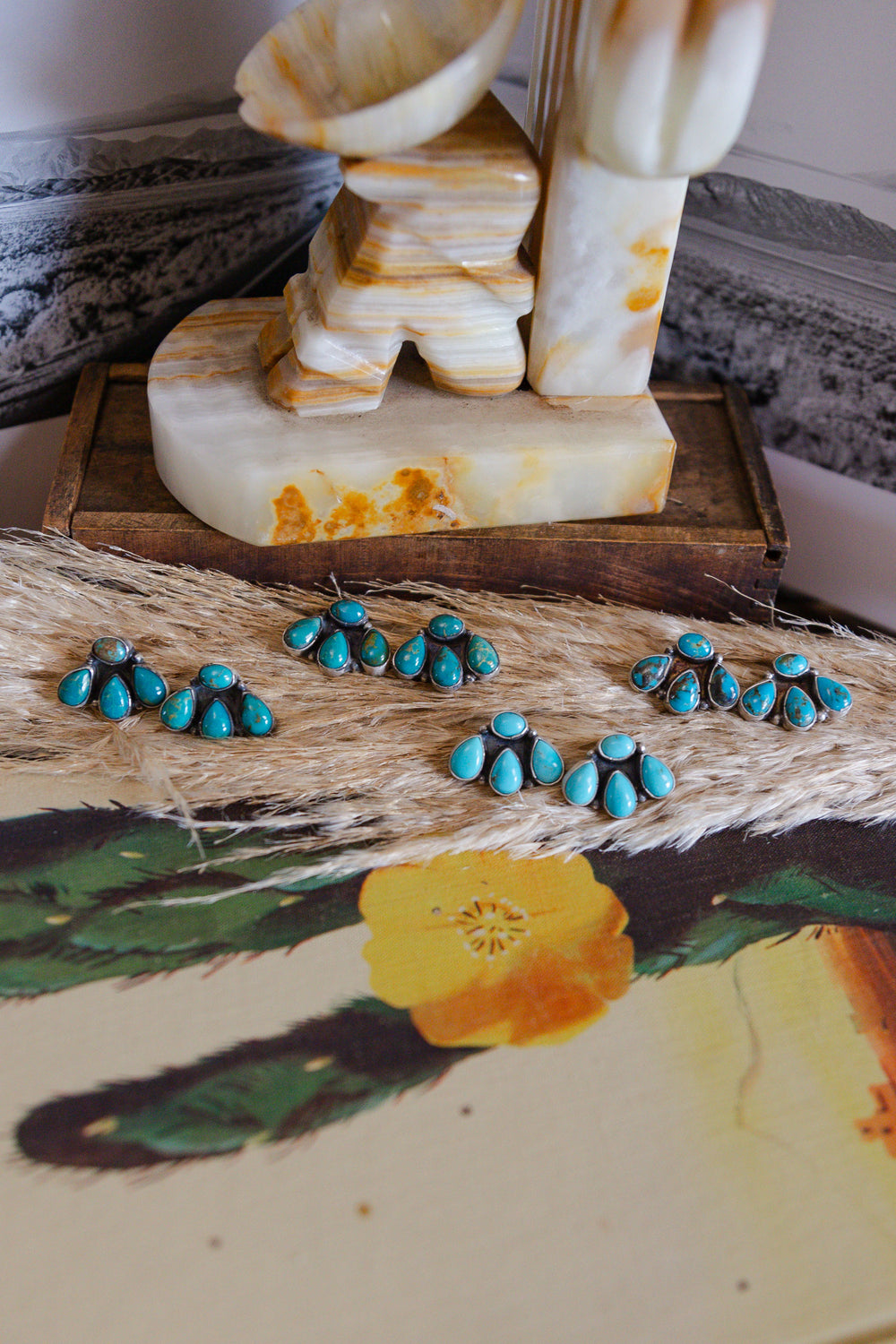 Mixed Turquoise Bear Claw Earrings