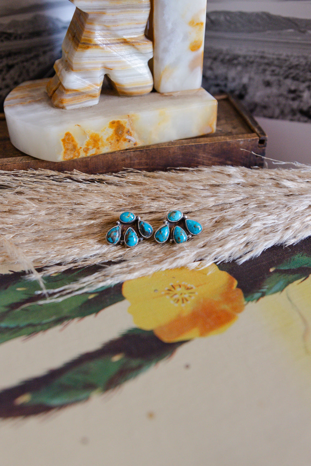 Mixed Turquoise Bear Claw Earrings