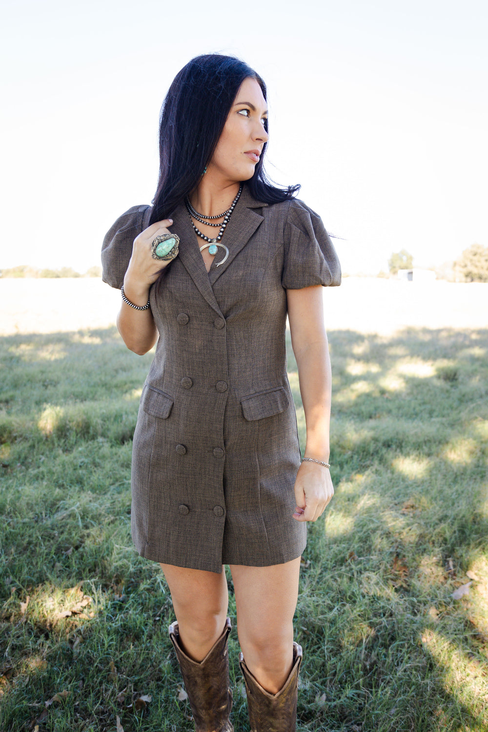 Mocha Blazer Dress