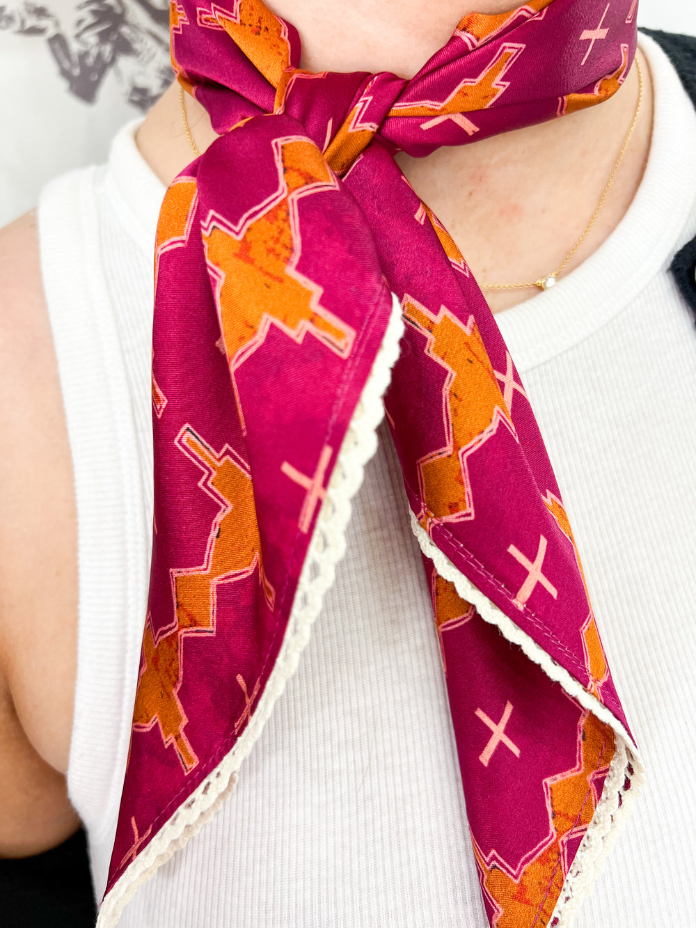 Magenta Crochet Neckerchief