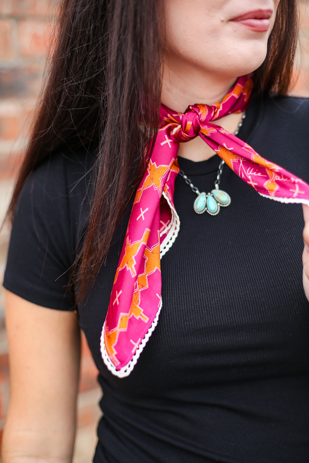 Magenta Crochet Neckerchief