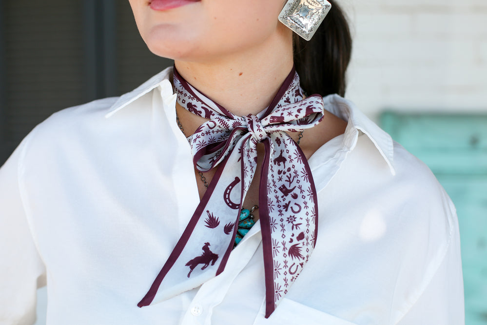 Maroon Down South Doily Twilly