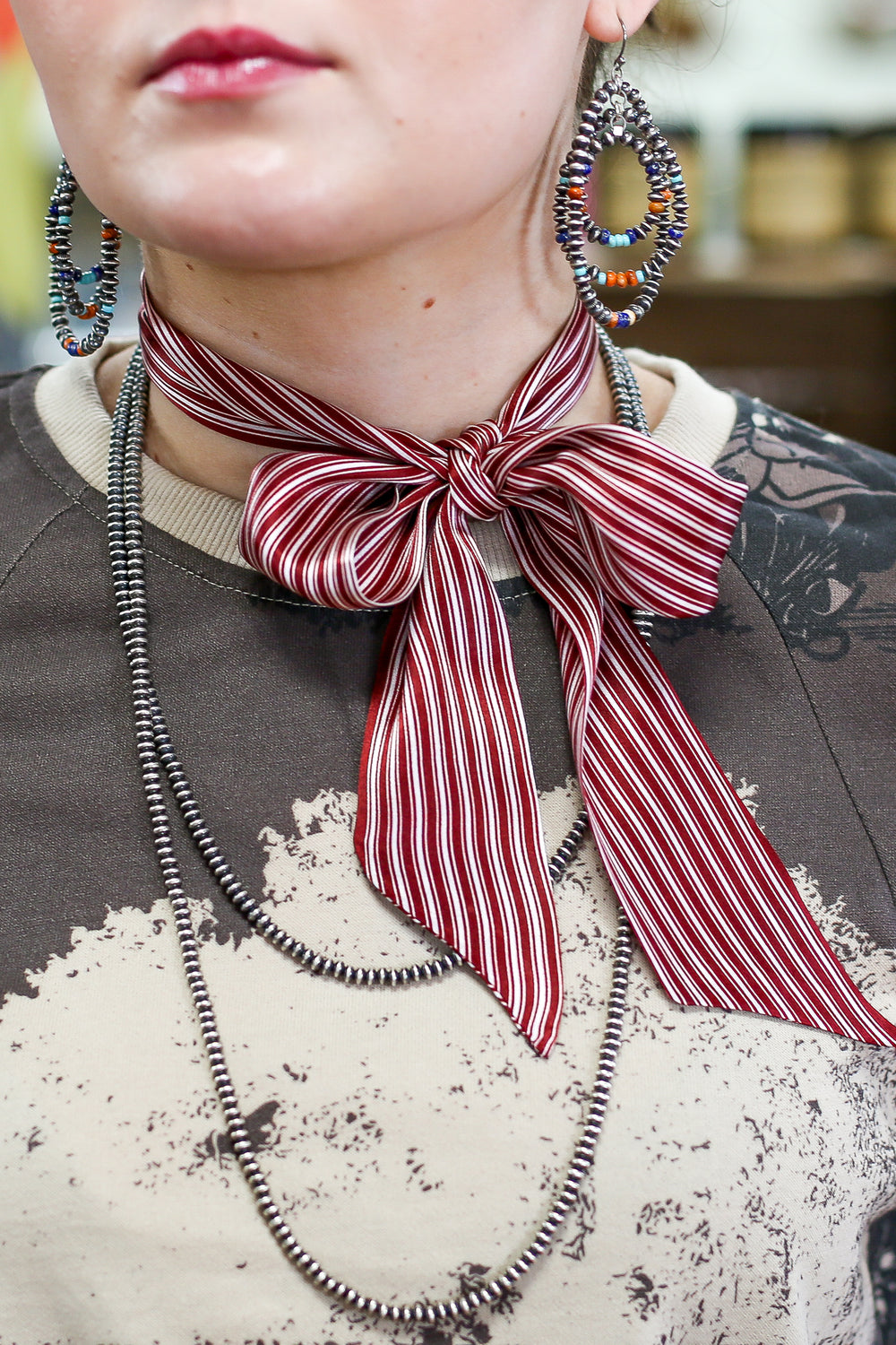 Maroon Pinstripe Twilly