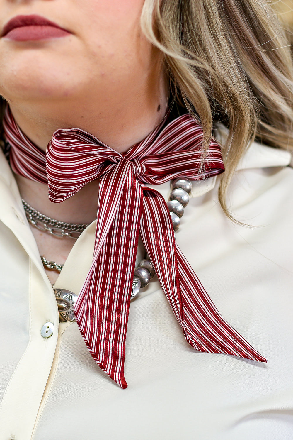 Maroon Pinstripe Twilly