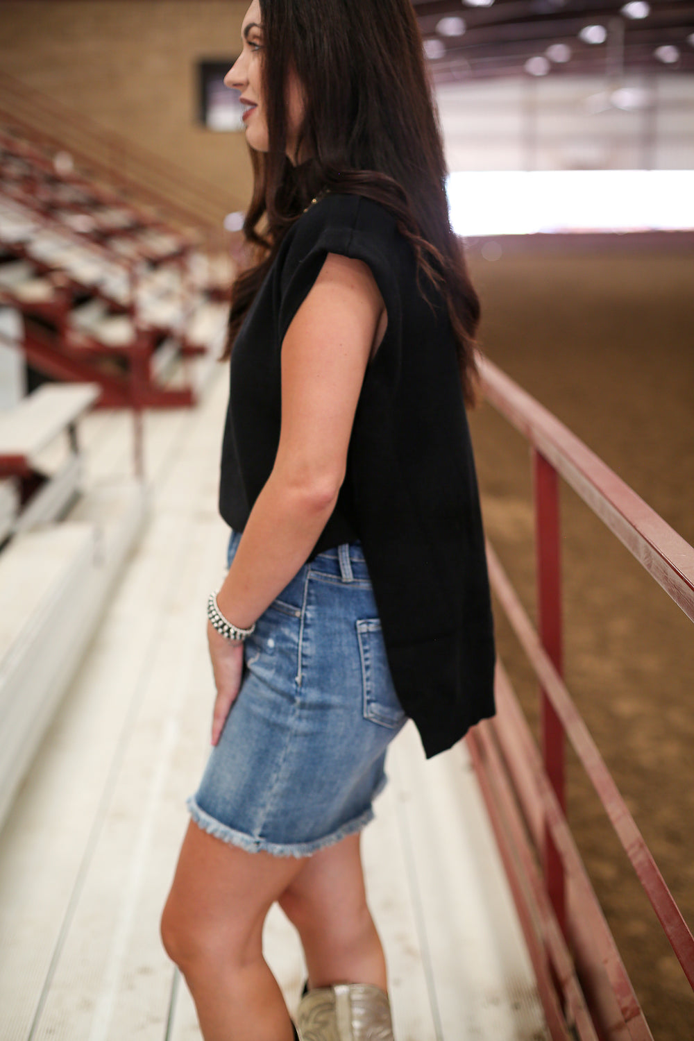 Maven Mocked Neck Black  Top