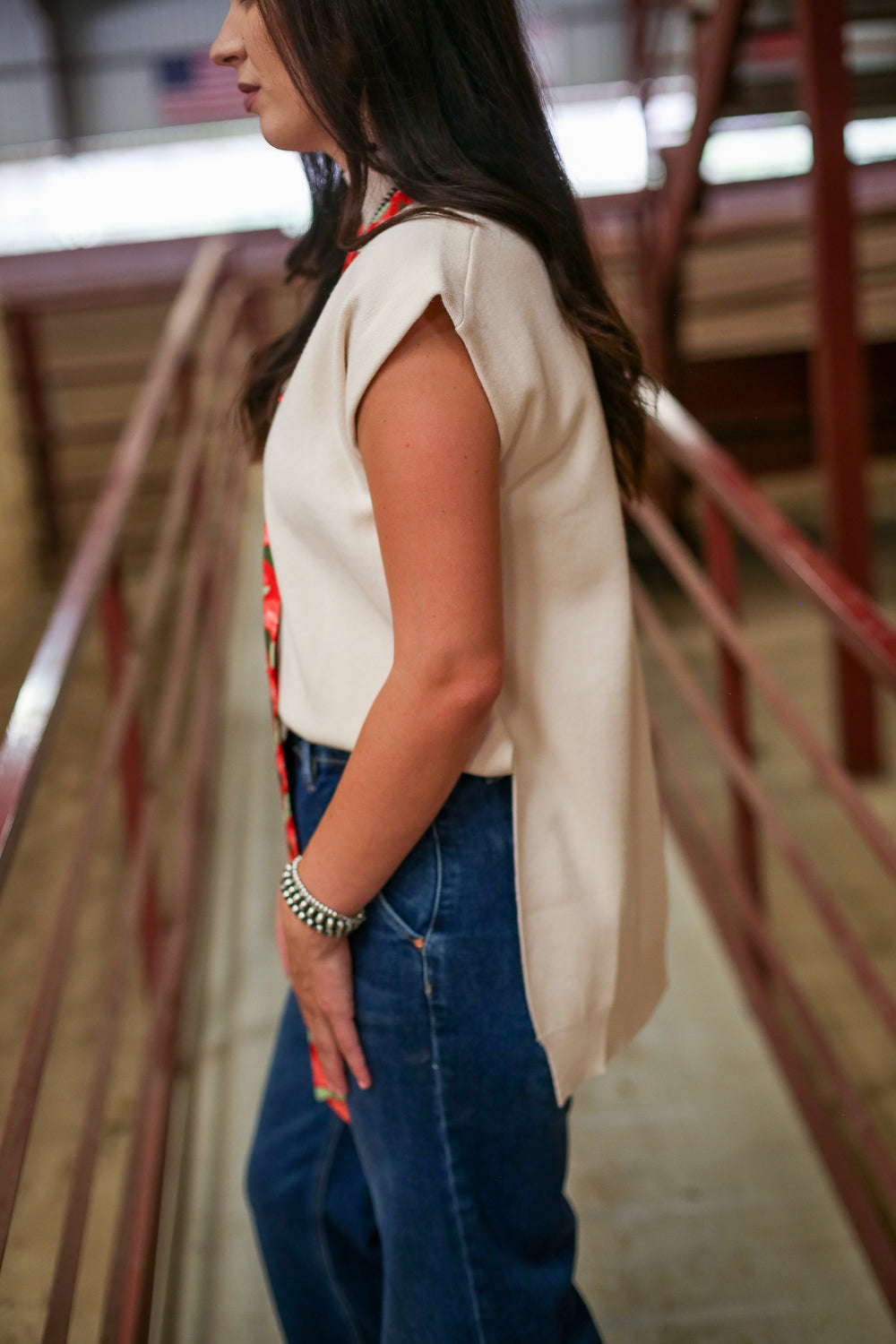 Maven Mocked Neck Cream Top