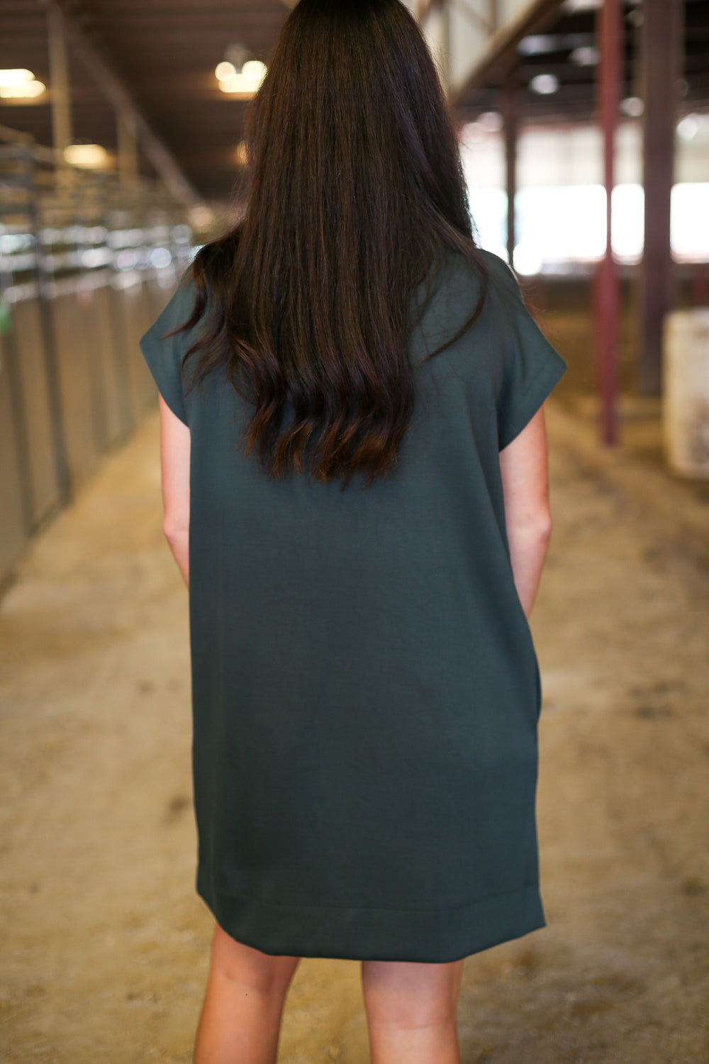 Mavis Mocked Neck Green Dress