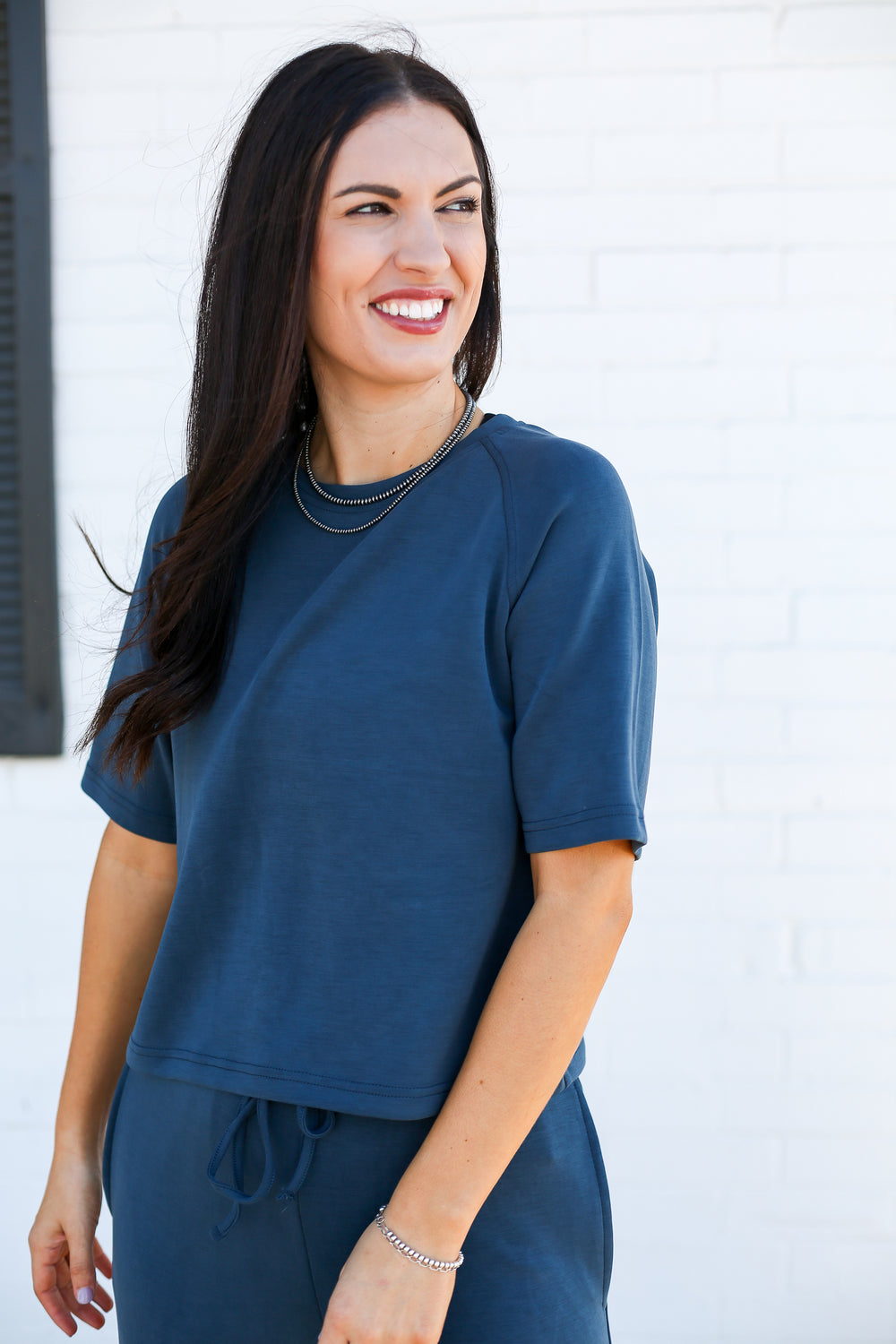 Midnight Navy Caxton Soft Drape Tee