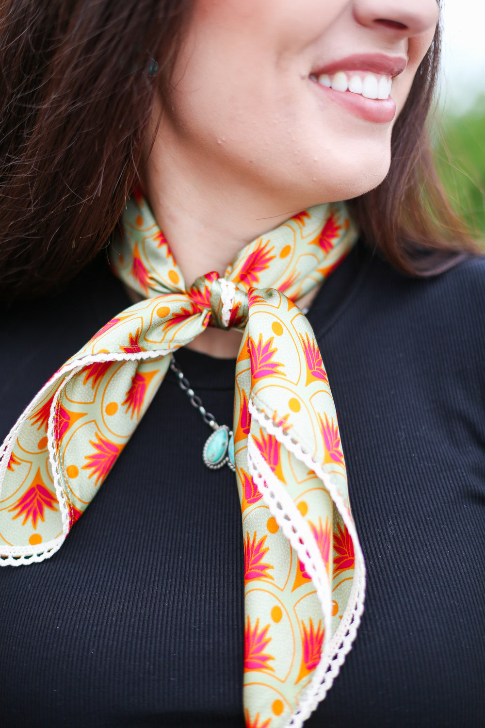 Mint Agave Crochet Neckerchief