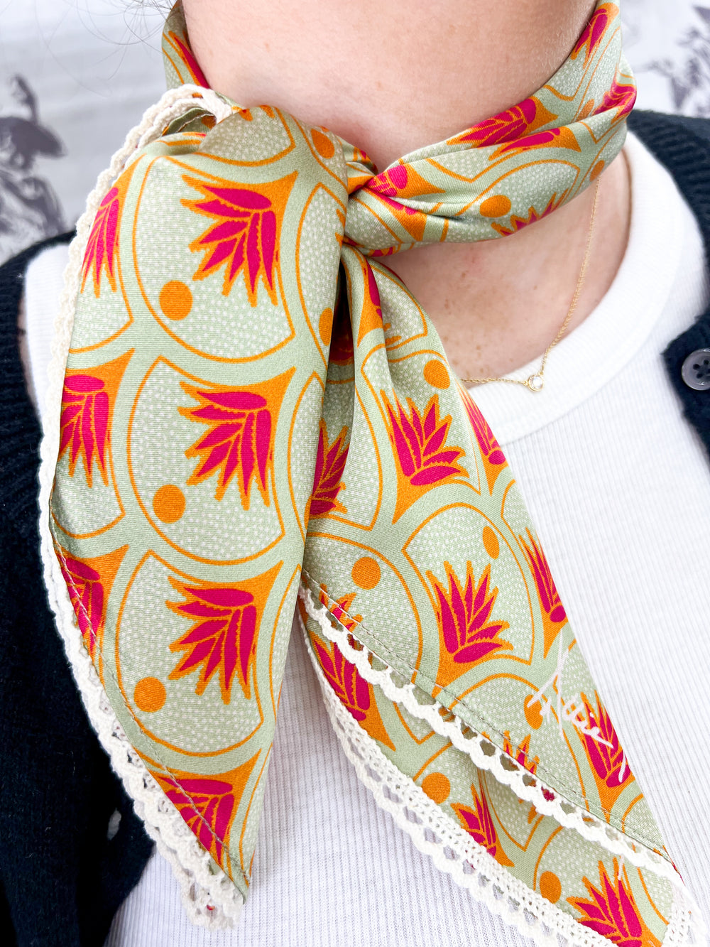 Mint Agave Crochet Neckerchief