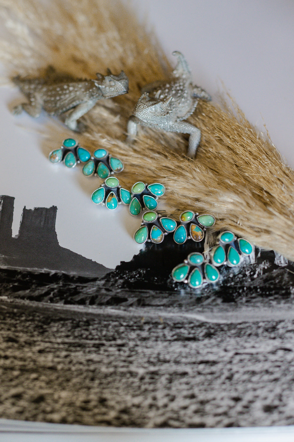 Mixed Turquoise Bear Claw Earrings