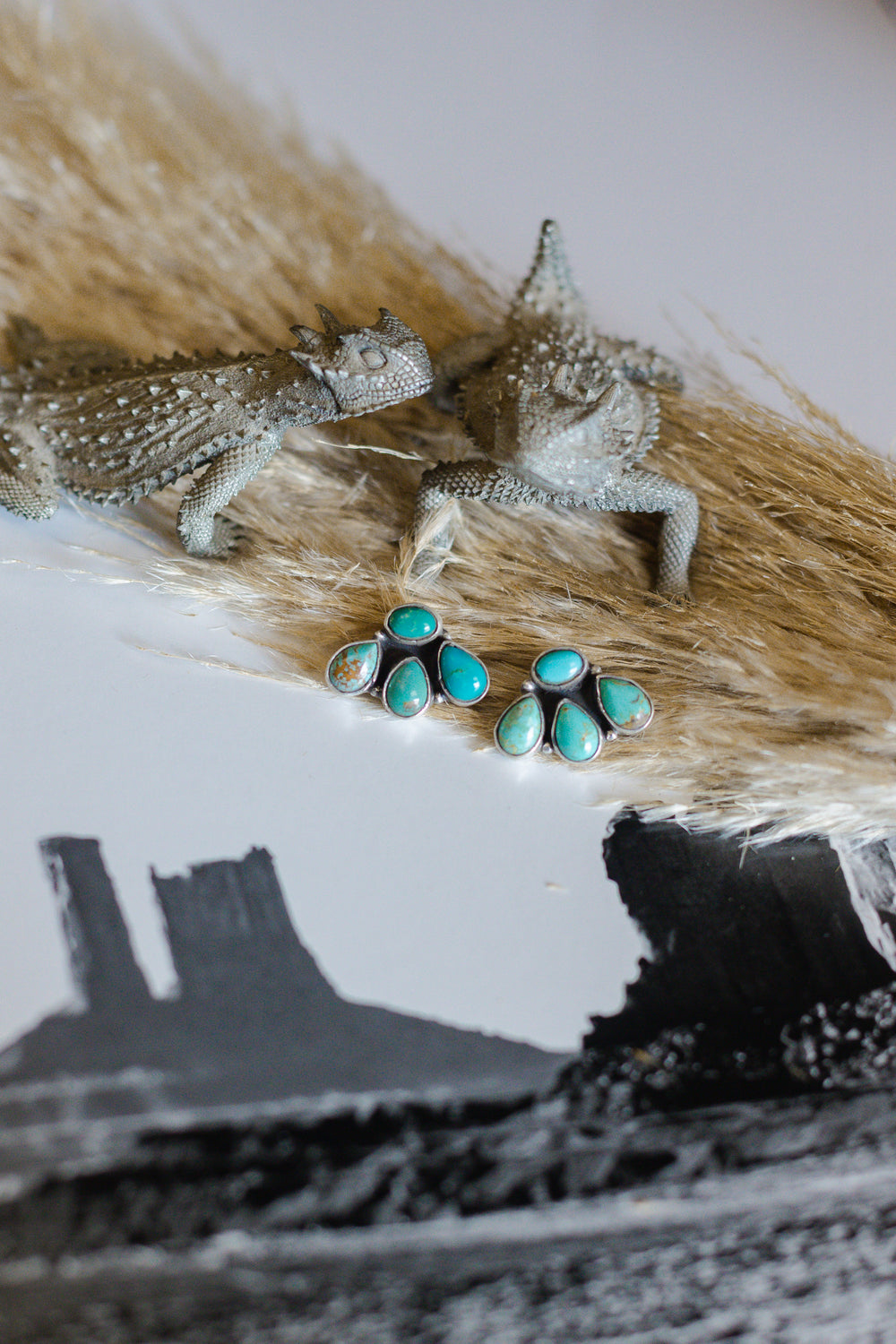 Mixed Turquoise Bear Claw Earrings