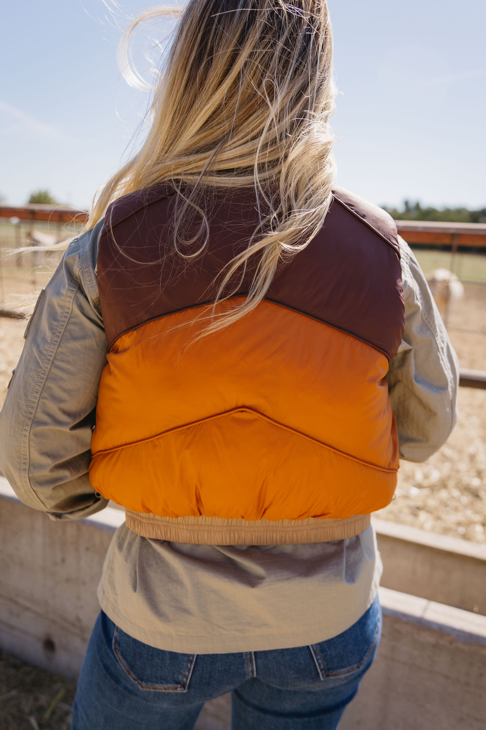 Mocha Reversible Puffer Vest