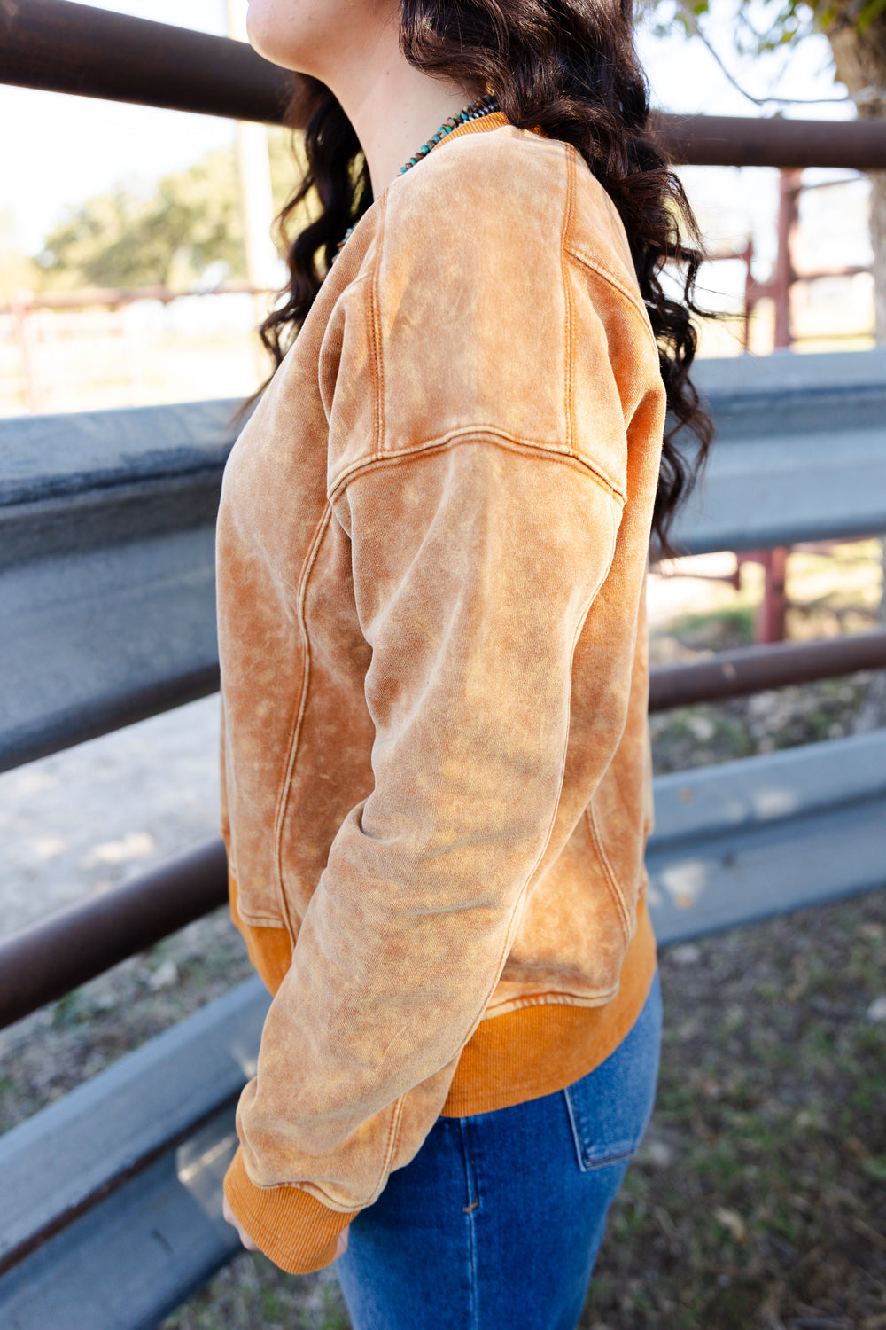 Mustard Acid Washed Sweatshirt