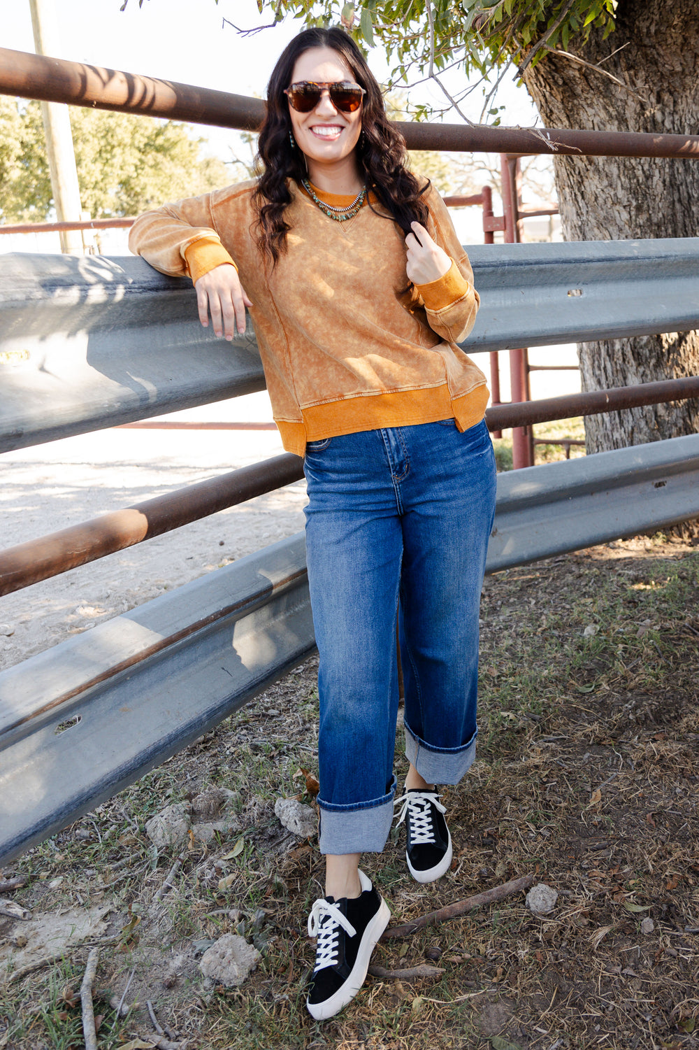 Mustard Acid Washed Sweatshirt