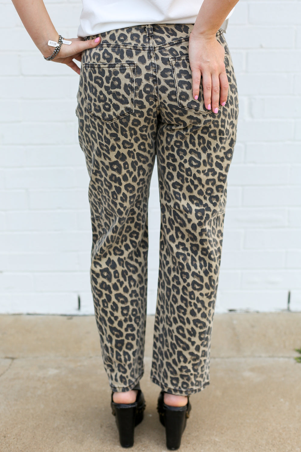 Muted Leopard Print Slouchy Barrel Jeans