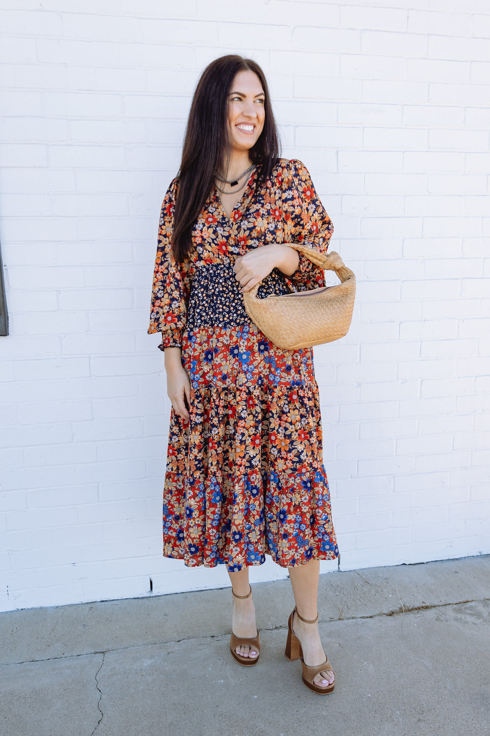 Navy Floral Dress