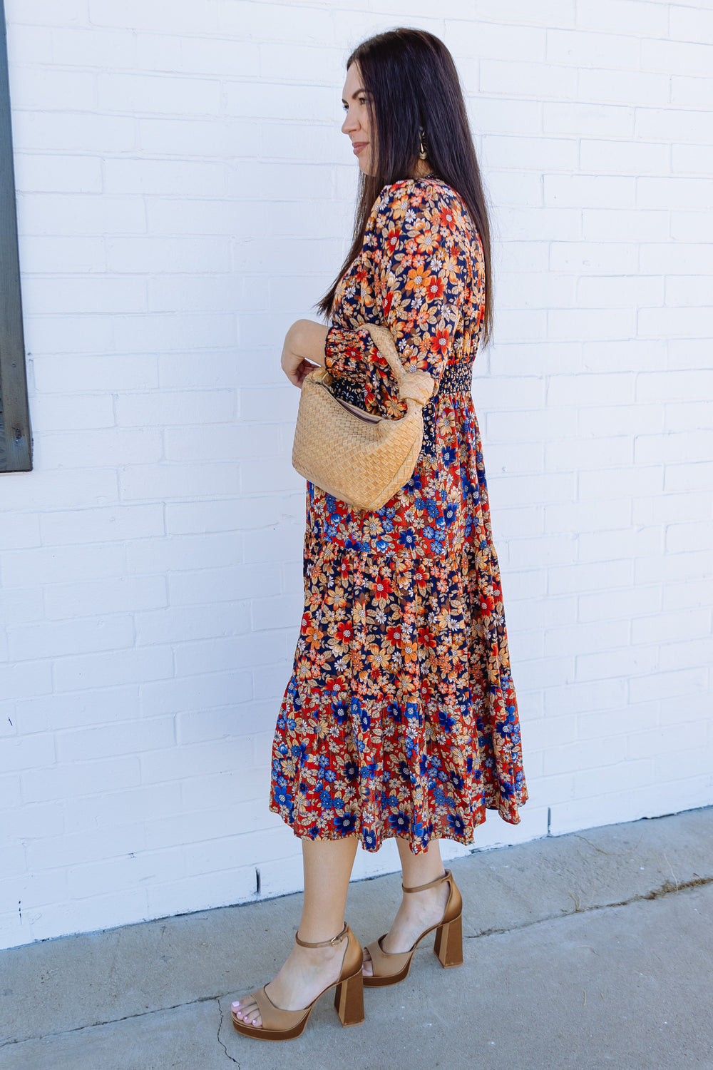 Navy Floral Dress