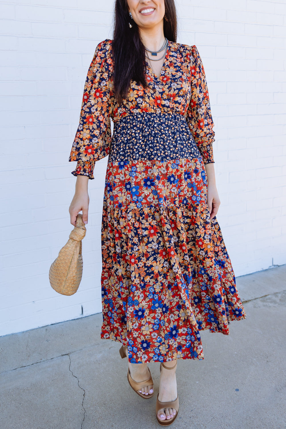 Navy Floral Dress