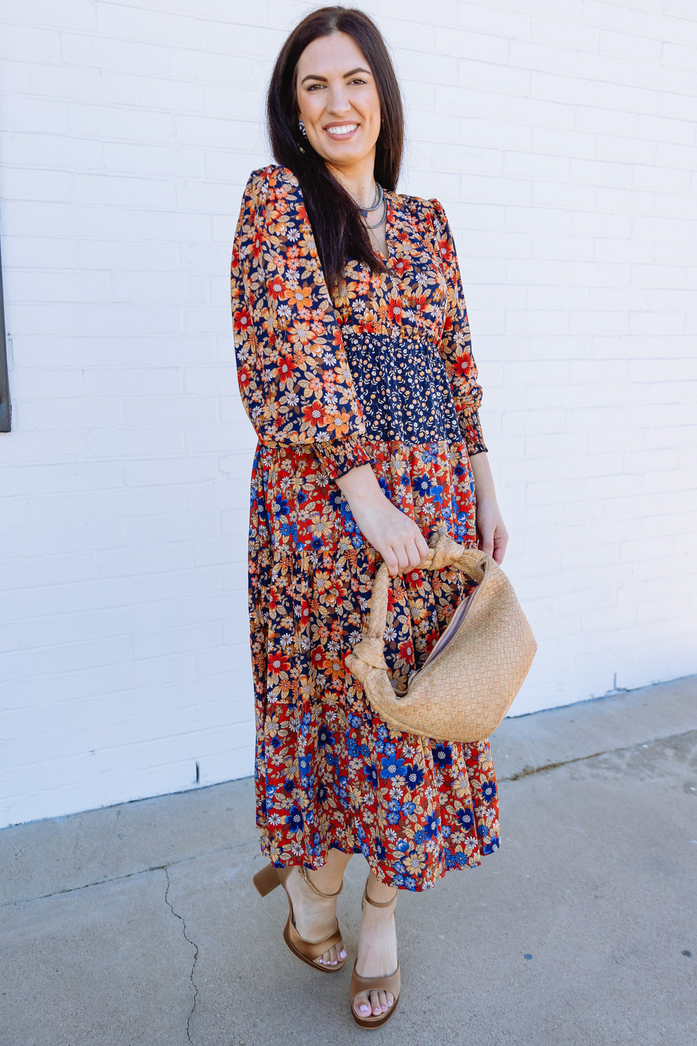 Navy Floral Dress